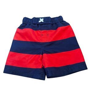 Circo Boys Swim Trunks 2T Red Navy Striped Elastic Waistband